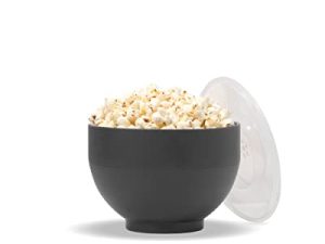 W&P Microwave Silicone Popper Maker | Black | Collapsible Bowl w/Built in Measuring