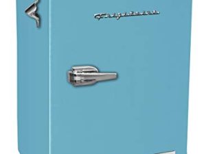Frigidaire EFR376-BLUE 3.2 Cu Ft Blue Retro Bar Fridge with Side Bottle Opener