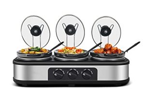 Triple Slow Cooker with Lid Rests