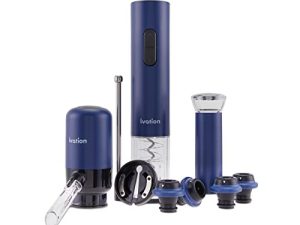 Ivation All-in-One Wine Gift Set | Wine Accessory Kit with Automatic Electric Bottle Opener