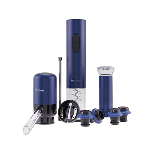 Ivation All-in-One Wine Gift Set | Wine Accessory Kit with Automatic Electric Bottle Opener Ivation All-in-One Wine Gift Set | Wine Accessory Kit with Automatic Electric Bottle Opener