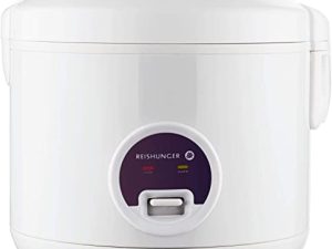 Reishunger Rice Cooker & Steamer with Keep-Warm Function - 8 Cups cooked - Ceramic Coating incl. Steamer Insert - For 1-6 People