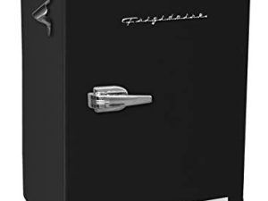 FRIGIDAIRE EFR376-BLACK 3.1 Cu Ft Black Retro Bar Fridge with Side Bottle Opener
