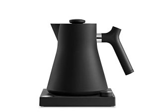 Fellow Corvo EKG Electric Tea Kettle - Electric Pour Over Coffee and Tea Pot - Quick Heating Electric Kettles for Boiling Water - Temperature Control and Built-In Brew Timer - Matte Black - 0.9 Liter