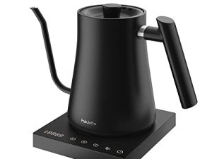 Gooseneck Electric Kettle Fabuletta Electric Kettle Temperature Control 100% Stainless Steel Inner Lid & Bottom Pour Over Coffee Kettle & Tea Kettle 1200W Quick Heating 1L Tea Pot for Family