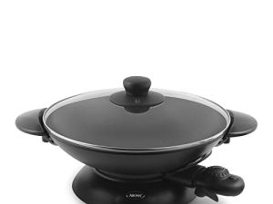 Aroma Housewares AEW-306 Electric Wok with Tempered Glass Lid Easy Clean Nonstick