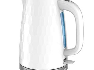 BLACK+DECKER Honeycomb Collection Rapid Boil 1.7L Electric Cordless Kettle with Premium Textured Finish
