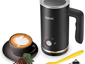 YISSVIC Milk Frother 4 in 1 Electric Milk Steamer for Hot and Cold Milk Froth 10.2 oz Coffee Foam Maker for Cappuccino