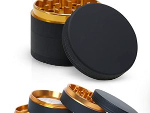 Silicone Matte Black Aluminum Herb Grinder
