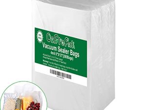 O2frepak 200 Quart Size 8" x 12" 4mil Thick Vacuum Sealer Bags with BPA Free and Puncture Prevention