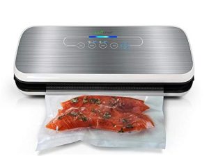 NutriChef PKVS Sealer | Automatic Vacuum Air Sealing System Preservation w/Starter Kit | Compact Design | Lab Tested | Dry & Moist Food Modes | Led Indicator Lights