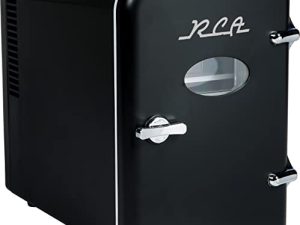 RCA Mini Retro 6 Can Beverage Refrigerator-Black