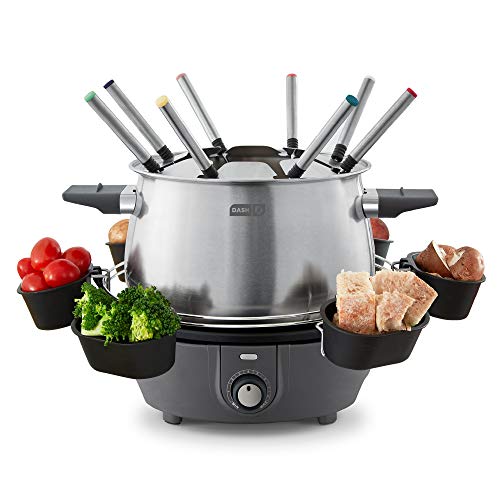 Dash Deluxe Stainless Steel Fondue Maker with Temperature Control Dash Deluxe Stainless Steel Fondue Maker with Temperature Control