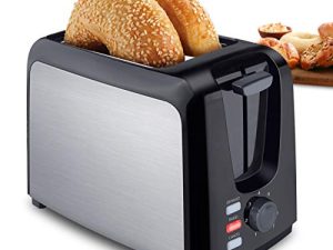 Toaster 2 Slice Stainless Steel Toaster Two Slice Toaster with Removable Crumb Tray Toaster Wide Slot Toasters 2 Slice Best Rated Prime with 7 Bread Shade Settings and Bagel