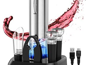 Wine Opener Electric Wine Opener - 7 in 1 Wine Bottle Opener with Charging Base