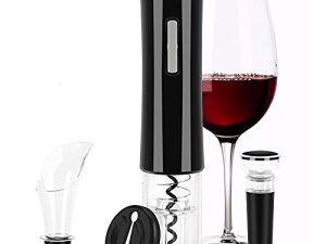 SENZER Electric Wine Opener Set Automatic Wine Bottle Opener LED Light Reusable Corkscrew Gift Set with Foil Cutter