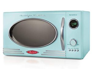 Nostalgia Retro Compact Countertop Microwave Oven 0.9 Cu. Ft. 800-Watts with LED Digital Display