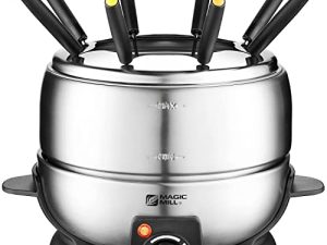 Magic Mill Electric Fondue Pot Set with Temperature Control Knob