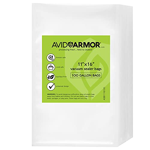 Avid Armor Vacuum Sealer Bags 100 Gallon 11"x16" for Food Saver Avid Armor Vacuum Sealer Bags 100 Gallon 11"x16" for Food Saver