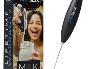 FrothBlast™ Milk Frother Handheld for Coffee {Foam Maker} Electric Whisk Drink Mixer for Lattes