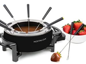 Nostalgia NFPS6BLK6A Electric Fondue Pot with Adjustable Temperature Control