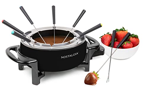 Nostalgia NFPS6BLK6A Electric Fondue Pot with Adjustable Temperature Control Nostalgia NFPS6BLK6A Electric Fondue Pot with Adjustable Temperature Control