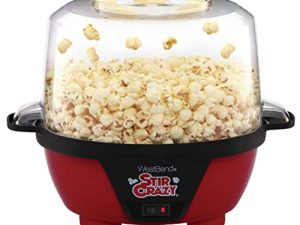 West Bend Stir Crazy Popcorn Machine Electric Hot Oil Popper Includes Large Lid for Serving Bowl and Convenient Nesting Storage