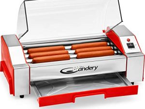 The Candery Hot Dog Roller - Sausage Grill Cooker Machine - 6 Hot Dog Capacity - Household Hot Dog Machine for Children and Adults