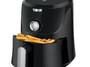 LATURE 4.2 QT Air Fryer Oven Cooker with Temperature and Time Control Dishwasher Non-stick Basket 6 Cook Presets CE Certified Black (Black-Knob)
