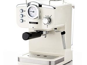 LAFEECA Espresso Machine 19 Bar Fast Heating Cappuccino Coffee Maker with Milk Frother Steam Wand - Beige
