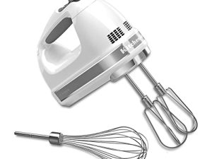 KitchenAid KHM7210WH 7-Speed Digital Hand Mixer with Turbo Beater II Accessories and Pro Whisk - White
