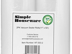 2 Pack - SimpleHouseware 11" x 50 Feet Vacuum Sealer Bags (total 100 feet)