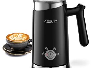 YISSVIC 4 in1 Milk Frother and Steamer for Hot and Cold Foam 10oz Electric Milk Steamer Warm Automatic Milk Steamer Electric Frother for Coffee Milk for Cappuccino