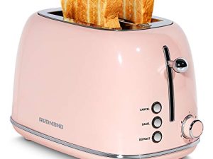 REDMOND 2 Slice Toaster Retro Stainless Steel Toaster with Bagel