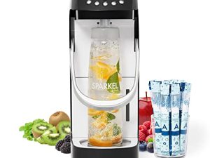 Spärkel Beverage System (Black) - Sparkling Water and Soda Maker - A New Way of Sparkling - Use Fresh & Natural Ingredients - No CO2 Tank Needed