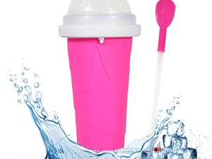 Slushy Maker Cup Magic Quick Frozen Smoothies Cup Slushie Machine for Home DIY Homemade Smoothie Cups Travel Portable Double Layer Slushie Cup for Kids & Adults (Red)
