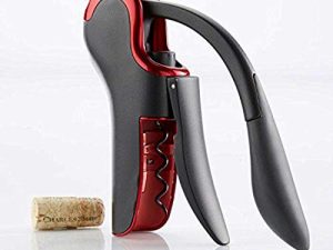 KEISSCO Wine Opener Compact Vertical Corkscrew Wine Bottle Opener with Built-in Foil Cutter