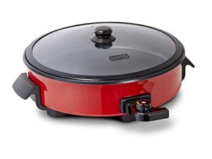 DASH Family Size Electric Skillet with 14 inch Nonstick Surface + Recipe Book for Pizza