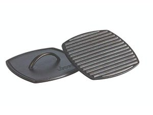 Lodge LPP3 Cast Iron Square Ribbed Panini Press