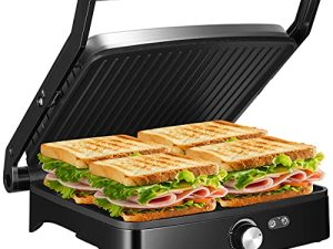 OSTBA Panini Press Grill Indoor Grill Sandwich Maker with Temperature Setting