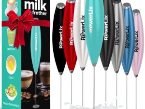 PowerLix Milk Frother No Stand Handheld Battery Operated Electric Foam Maker For Coffee