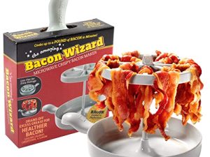 Microwave Bacon Cooker - Bacon Wizard Cooks 1LB of Bacon and Reduces Fat by 40% - Crispier