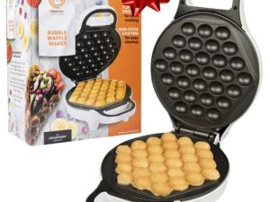 MasterChef Bubble Waffle Maker- Electric Non stick Hong Kong Egg Waffler Iron Griddle w FREE Recipe Guide- Ready in under 5 Minutes