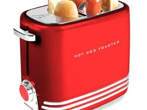 Nostalgia 2 Slot Hot Dog and Bun Toaster with Mini Tongs