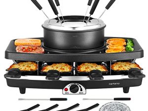 Befano Electric Raclette BBQ Grill with Fondue Pot Sets