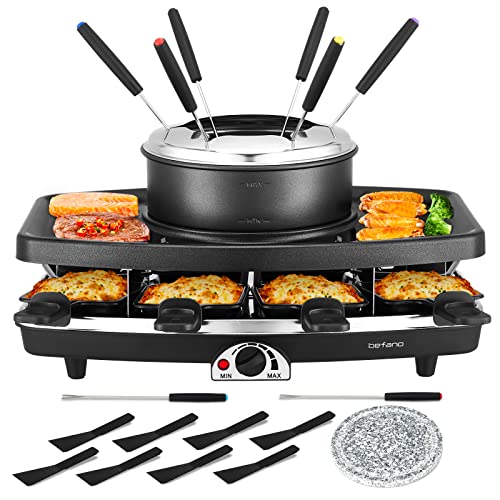 Befano Electric Raclette BBQ Grill with Fondue Pot Sets Befano Electric Raclette BBQ Grill with Fondue Pot Sets