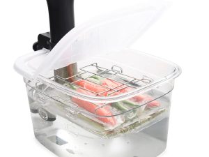 EVERIE Sous Vide Container 12 Quarts with Collapsible Hinge Lid and Removable Built-in Rack Compatible with Anova Nano AN400 and AN500-US00 and Instant Pot and Breville Joule Sous Vide Cooker