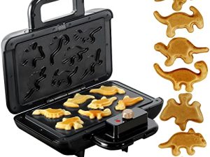 Mini Waffle Maker Waffle Iron Dinosaur Waffle Maker for Kids 7 Unique Dino Waffle in Minutes