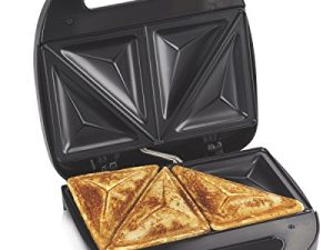 Hamilton Beach Electric Sandwich Maker Toaster with Nonstick Plates Makes Omelets and Grilled Cheese