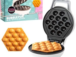 Bubble Mini Waffle Maker - Make Breakfast Special w/ Tiny Hong Kong Egg Style Design